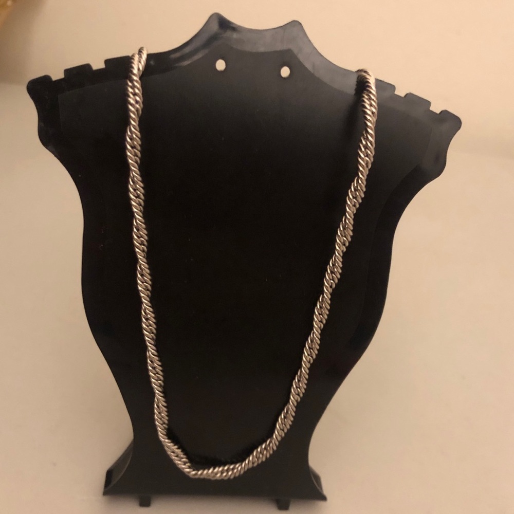👑Crown TRIFARI Vintage MCM Silver Tone Trifanium rDouble Rope Necklace! 30”